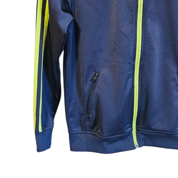 Adidas Boy's Full Zip Sweatshirt Grey Yellow Size Small (8) - Picture 4 of 6